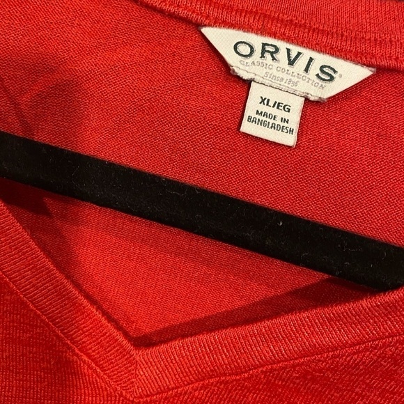 ORVIS Oversized Knit Red Teeshirt Size XL - Picture 5 of 6
